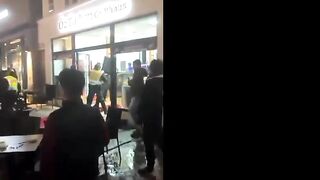 Immigrants Provoke A Fight Outside The Restaurant In Germany