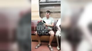 Trashy Bitch Assaults Random Guy On Moscow Subway Train