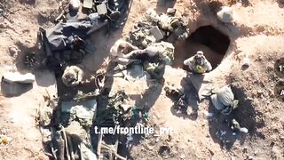 Direct hit of a shell in a dugout with Ukrainians