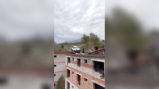 Another angle of the crazy Russian amateur stuntman