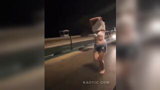 Drugged Mexican Girl Strips Down on Busy Highway