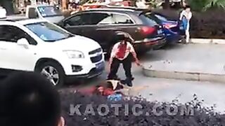 Chinese guy rips apart another chinese guy in parking lot,(repost)