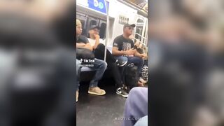 No Warning: Instant Elbow Knockout on NYC Subway