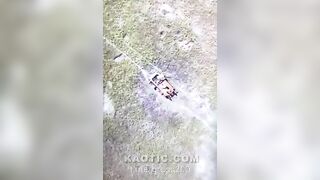 Invaders get hit by drone while evacuating wounded