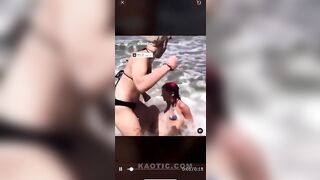 Bikini Beach Fight in Ocean - volume alert