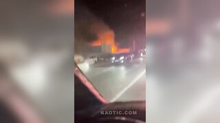 Moment of gas station explosion in Makhachkala