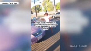 Ratchet Woman Peper Sprays Taco Vendor