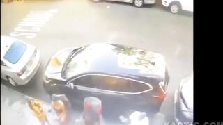 Food delivery guy robbing people.