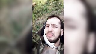 Wounded tourist regretting his travel to Ukrainian jungle