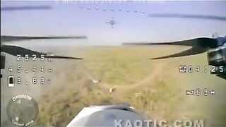 NATO Armored Vehicle Wrecked by Kamikaze Drone