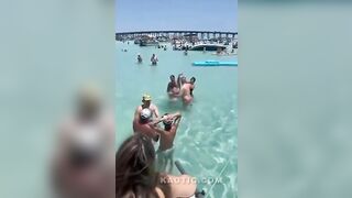 Loud drunks fight at spring break.