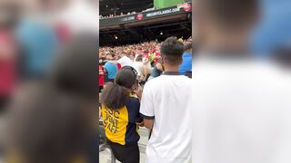 Arsenal Fans Fight In Stands In New Jersey