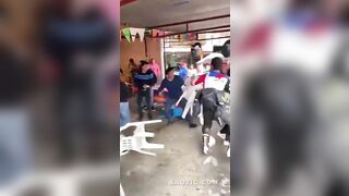 Woohoo, Mexican plastic chair fight!