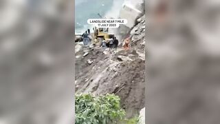 Landslide Nearly Kills Workers In India