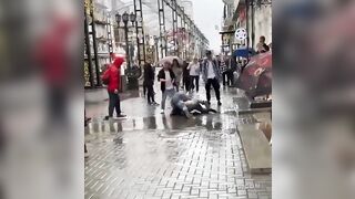 Drunk Brawl On The Rainy Day