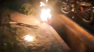Motorcycle Thief Set on Fire in Nigeria
