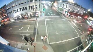 California hit-and-run crash sends pedestrians running for safety