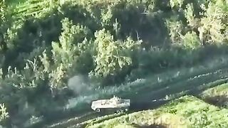 Russian Carrier Drives Over Anti-tank Mine