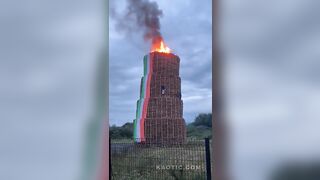Man falls from bonfire in Northern Ireland