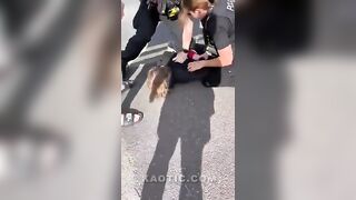 UK police pepper spray and arrest a teen girl in front of her mother