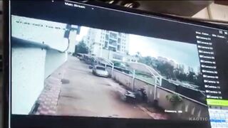 Poor Quality CCTV Shows Suicidal Fall In India