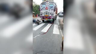 Scooter Rider Got Head Crushed By Beautiful Truck In India