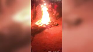 Thief Set Ablaze By Mob In Uganda