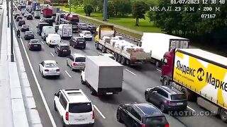 Ice Cream Vendor Hit By Motorcycle In Moscow Traffic