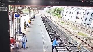 Speeding Train Sends Mumbain Man Flying