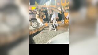 Woman run over during boring fight