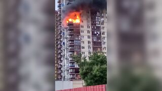 Two jump from a high rise fire, trying to stay alive.