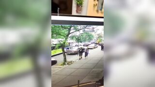 2 Shot Outside NY Sneaker Store