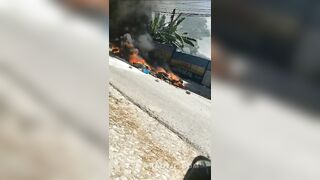 Another One Burns On Tires In Haiti