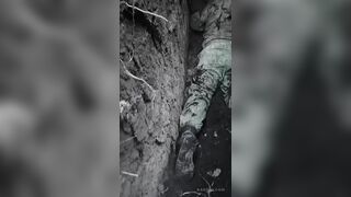 Tourists from swamplands sleeping in trench