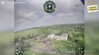 Tank destroyed using FPV drone