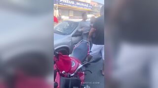 Biker Destroys Car Of His Opp In Road Rage Incident