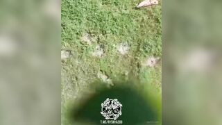 Invader mangled by drone bomb explosion