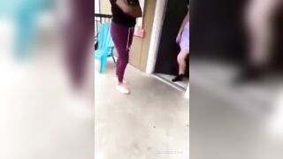 Mother Beats Up Babysitter - in da hood