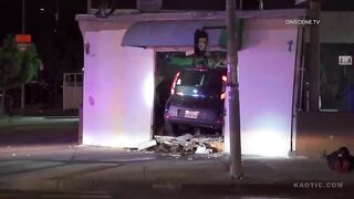RAW: LA Teens Arrested After Stolen Car Crashes Into Flower Shop