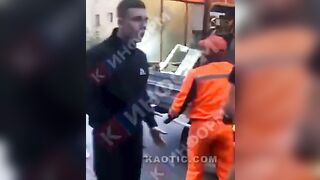 Local hooligans attacked road workers in Surgut, Russia