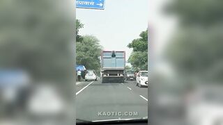 Biker Ran Over By Truck In India