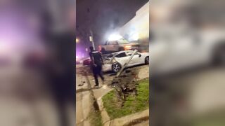 Aftermath of insane car accident in Texas