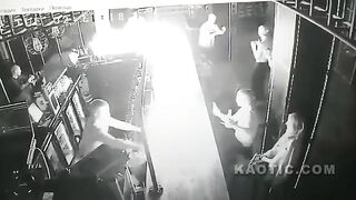 Primitive Fire Show Goes Wrong Inside The Bar In Russia