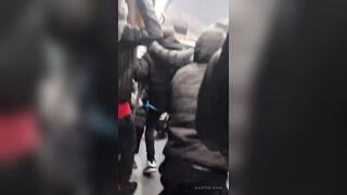 Immigrant gang fight in the metro of madrid