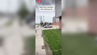 Bystander gets shot at twice by afro woman after a verbal fight