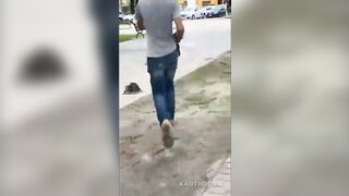 Alleged thief hit with a shovel