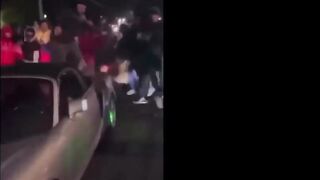 Woman confronts crowd at  Connecticut street takeover