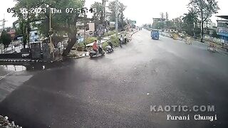 Female Rider Cracked By Bus In India