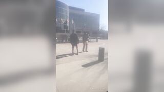 Fight Breaks Out Outside City Hall In Canada