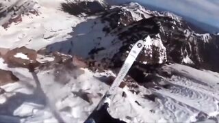 Skiier Loses His Footing and Screams as He Slides Down a Damn MOUNTAIN!